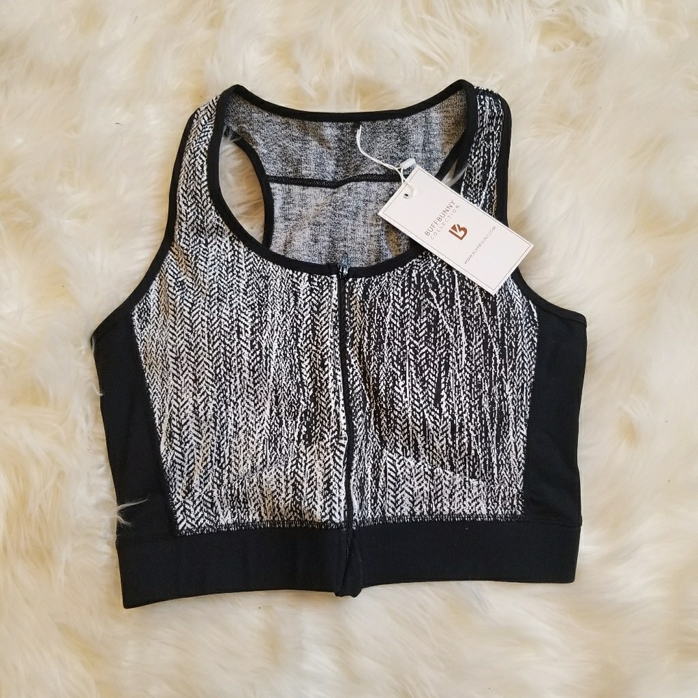 Buffbunny Jacquard zip up bra Mineral